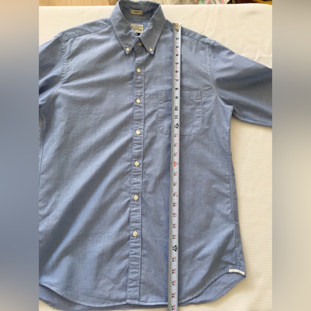 J. Crew Button Down Denim Chambray, M, Slim Fit - Picture 7 of 10